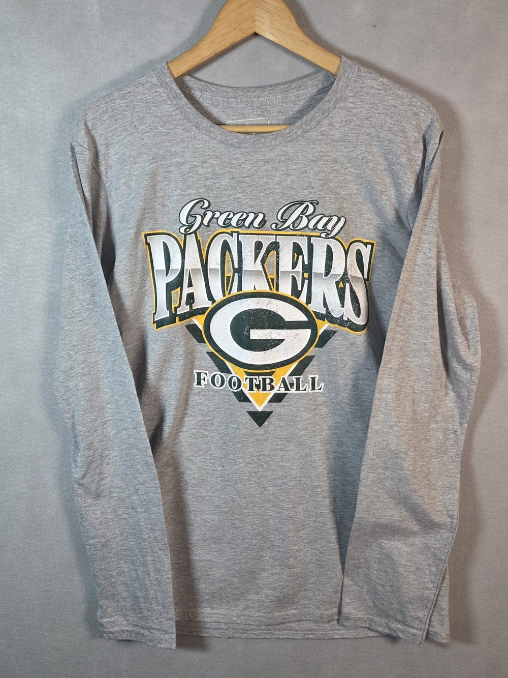 Green Bay Packers Heather Gray '80s Inspired Long Sleeve T-Shirt (P701)